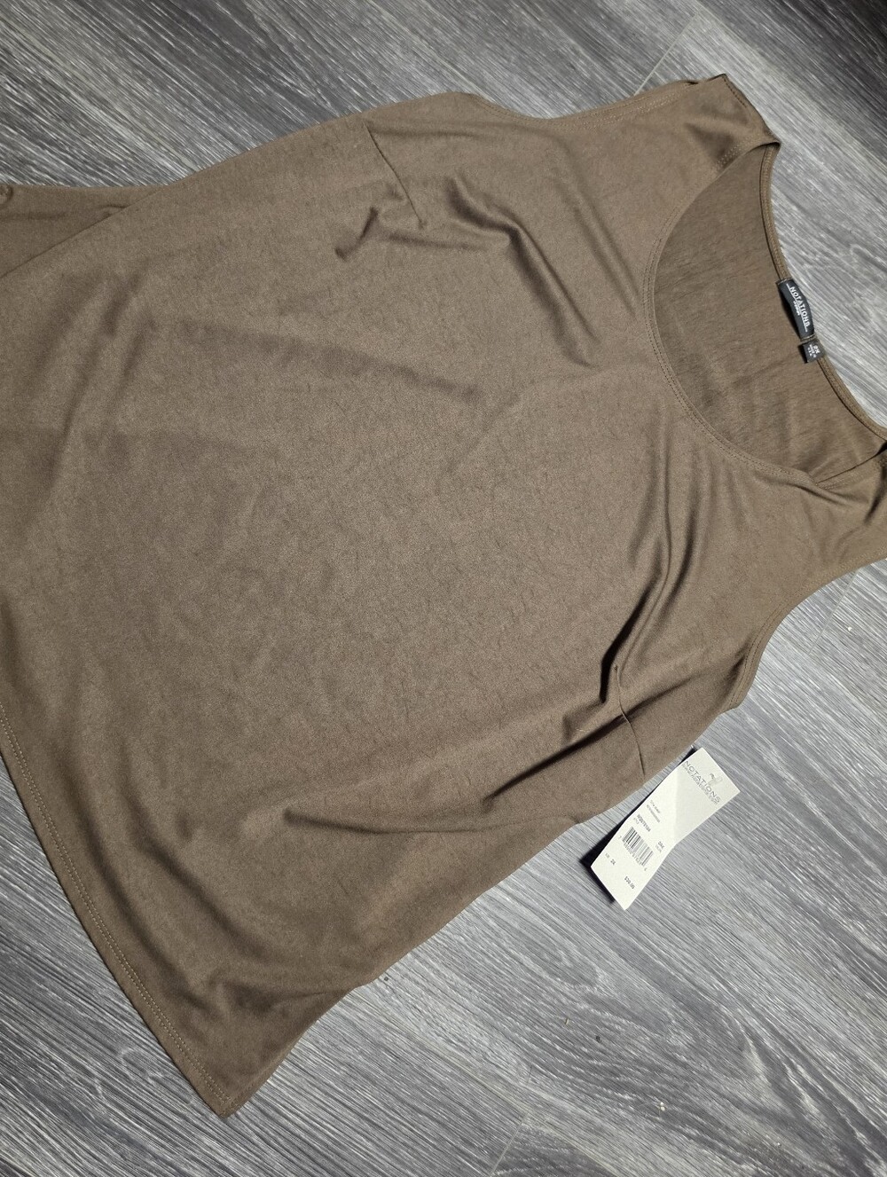 Notations Brown Scoop Neck Tank Top